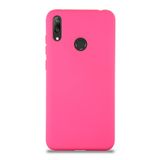 KZY İletişim Huawei Y7 2019 ile Uyumlu Kapak ile Uyumlu İçi Kadife Lansman Silikon Kılıf - Neon Pembe