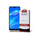 KZY İLETİŞİM Huawei Y7 2019 ile uyumlu Temperli Ekran Koruyucu Kırılmaz Cam Ekonomik 3'lü Paket
