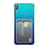 KZY İLETİŞİM Huawei Y7 2019 Kapak Kamera Korumalı Kartlıklı Darbe Emici Özellikli Şeffaf Silikon Kılıf