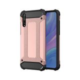 KZY İletişim-Huawei Y8P ile Uyumlu Kapak Çift Katmanlı Zırh Tank Kılıf - Rose Gold (Rose Gold)