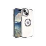 KZY İletişim iPhone 15 Uyumlu ile uyumlu Kapak ile uyumlu Yanları Renkli Lens Korumalı Logo Gösteren Luxury Silikon Kılıf - Koyu Gri