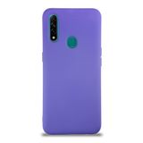KZY İletişim Oppo A31 ile Uyumlu Kapak ile Uyumlu İçi Kadife Lansman Silikon Kılıf - Mor