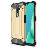 KZY İletişim-Oppo A5 2020 ile Uyumlu Kapak Çift Katmanlı Zırh Tank Kılıf - Gold (GOLD)
