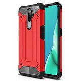 KZY İletişim-Oppo A5 2020 ile Uyumlu Kapak Çift Katmanlı Zırh Tank Kılıf - Kırmızı (KIRMIZI)