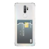 KZY İLETİŞİM Oppo A9 2020 Kapak Kamera Korumalı Kartlıklı Darbe Emici Özellikli Şeffaf Silikon Kılıf