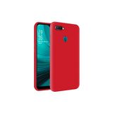 KZY İletişim Oppo AX7 ile Uyumlu İçi Kadife Soft Logosuz Lansman Silikon Kılıf - Kırmızı