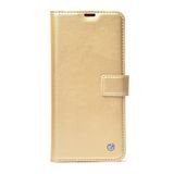 Kzy İletişim Reeder P13 Blue Max Pro ile Uyumlu Deri Deluxe Kapaklı Cüzdanlı Kılıf - Gold (Gold)