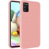 KZY İletişim Samsung Galaxy A02S ile Uyumlu Kapak Içi Kadife Soft Logosuz Lansman Silikon Kılıf - Pembe