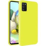 KZY İletişim Samsung Galaxy A02s ile Uyumlu Kapak Içi Kadife Soft Logosuz Lansman Silikon Kılıf - Sarı