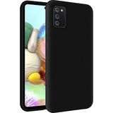 KZY İletişim Samsung Galaxy A02S ile Uyumlu Kapak Içi Kadife Soft Logosuz Lansman Silikon Kılıf - Siyah