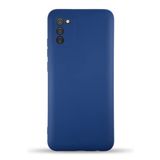 KZY İletişim Samsung Galaxy A02S ile Uyumlu Kapak ile Uyumlu İçi Kadife Kamera Korumalı Lansman Silikon Kılıf - Lacivert