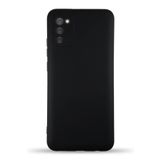 KZY İletişim Samsung Galaxy A02S ile Uyumlu Kapak ile Uyumlu İçi Kadife Kamera Korumalı Lansman Silikon Kılıf - Siyah