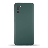 KZY İletişim Samsung Galaxy A02S ile Uyumlu Kapak ile Uyumlu İçi Kadife Kamera Korumalı Lansman Silikon Kılıf - Yeşil