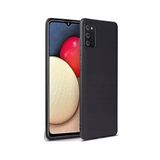 KZY İLETİŞİM Samsung Galaxy A02s ile uyumlu Kapak Mat Siyah Silikon Lux Kılıf