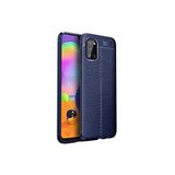 KZY İletişim-Samsung Galaxy A02s ile Uyumlu Kılıf Darbe Korumalı Deri Görünümlü Silikon Arka Kapak - Lacivert (Lacivert)
