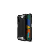 KZY İletişim-Samsung Galaxy A03s ile Uyumlu Kapak Çift Katmanlı Zırh Tank Kılıf - Siyah (Siyah)