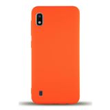 KZY İletişim Samsung Galaxy A10 ile Uyumlu Kapak ile Uyumlu İçi Kadife Lansman Silikon Kılıf - Turuncu