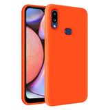 KZY İletişim Samsung Galaxy A10s ile Uyumlu İçi Kadife Soft Logosuz Lansman Silikon Kılıf - Turuncu