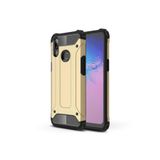 KZY İletişim-Samsung Galaxy A10s ile Uyumlu Kapak Çift Katmanlı Zırh Tank Kılıf - Gold (GOLD)