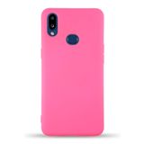 KZY İletişim Samsung Galaxy A10S ile Uyumlu Kapak İçi Kadife Lansman Silikon Kılıf - Neon Pembe