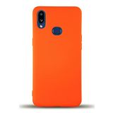 KZY İletişim Samsung Galaxy A10S ile Uyumlu Kapak İçi Kadife Lansman Silikon Kılıf - Turuncu
