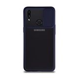 Kzy İletişim Samsung Galaxy A10S ile Uyumlu Kapak Lensi Açılır Kapanır Kamera Korumalı Silikon Kılıf - Lacivert