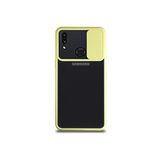 Kzy İletişim Samsung Galaxy A10S ile Uyumlu Kapak Lensi Açılır Kapanır Kamera Korumalı Silikon Kılıf - Sarı