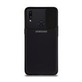Kzy İletişim Samsung Galaxy A10S ile Uyumlu Kapak Lensi Açılır Kapanır Kamera Korumalı Silikon Kılıf - Siyah