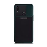 Kzy İletişim Samsung Galaxy A10S ile Uyumlu Kapak Lensi Açılır Kapanır Kamera Korumalı Silikon Kılıf - Yeşil