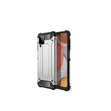 KZY İletişim-Samsung Galaxy A12 ile Uyumlu Kapak Çift Katmanlı Zırh Tank Kılıf - Gri (Gri)