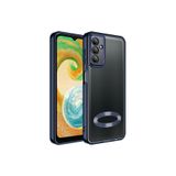 KZY İletişim Samsung Galaxy A14 ile uyumlu Yanları Renkli Lens Korumalı Logo Gösteren Luxury Silikon Kılıf - Lacivert