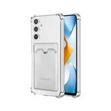 KZY İletişim Samsung Galaxy A14 Kapak Kamera Korumalı Kartlıklı Darbe Emici Özellikli Şeffaf Silikon Kılıf