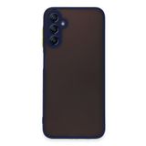KZY İletişim Samsung Galaxy A14 Kılıf Kamera Korumalı Silikon Renkli Düğmeli Arkası Mat Arka Kapak - Lacivert