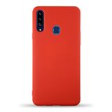 KZY İletişim Samsung Galaxy A20S ile Uyumlu Kapak ile Uyumlu İçi Kadife Lansman Silikon Kılıf - Kırmızı