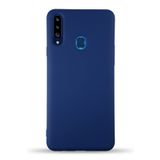 KZY İletişim Samsung Galaxy A20S ile Uyumlu Kapak ile Uyumlu İçi Kadife Lansman Silikon Kılıf - Lacivert