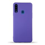 KZY İletişim Samsung Galaxy A20S ile Uyumlu Kapak ile Uyumlu İçi Kadife Lansman Silikon Kılıf - Mor