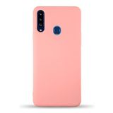 KZY İletişim Samsung Galaxy A20S ile Uyumlu Kapak ile Uyumlu İçi Kadife Lansman Silikon Kılıf - Pembe