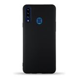 KZY İletişim Samsung Galaxy A20S ile Uyumlu Kapak ile Uyumlu İçi Kadife Lansman Silikon Kılıf - Siyah