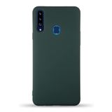 KZY İletişim Samsung Galaxy A20S ile Uyumlu Kapak ile Uyumlu İçi Kadife Lansman Silikon Kılıf - Yeşil