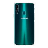 KZY İLETİŞİM Samsung Galaxy A20s ile uyumlu Kapak Kamera Korumalı Tıpalı Şeffaf Silikon Kılıf