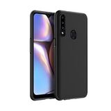 KZY İLETİŞİM Samsung Galaxy A20s ile uyumlu Kapak Mat Siyah Silikon Lux Kılıf