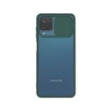 Kzy İletişim Samsung Galaxy A22 4G ile Uyumlu Kapak Lensi Açılır Kapanır Kamera Korumalı Silikon Kılıf - Yeşil