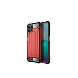 KZY İletişim-Samsung Galaxy A22 ile Uyumlu Kapak Çift Katmanlı Zırh Tank Kılıf - Kırmızı (KIRMIZI)