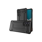 KZY İletişim-Samsung Galaxy A33 5G ile Uyumlu Kapak Çift Katmanlı Zırh Tank Kılıf - Siyah (Siyah)