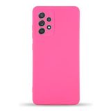 KZY İletişim Samsung Galaxy A33 5G ile uyumlu Kapak İçi Kadife Kamera Korumalı Lansman Silikon Kılıf - Neon Pembe