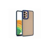 KZY İletişim Samsung Galaxy A33 5G ile Uyumlu Kapak Metal Kamera Korumalı Arkası Şeffaf Silikon Kılıf - Mavi