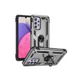 KZY İletişim Samsung Galaxy A33 5G ile Uyumlu Kapak Military Yüzüklü Stantlı Panzer Tank Kılıf - Gri