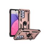 KZY İletişim Samsung Galaxy A33 5G ile Uyumlu Kapak Military Yüzüklü Stantlı Panzer Tank Kılıf - Rose Gold