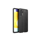 KZY İletişim-Samsung Galaxy A33 5G ile Uyumlu Kılıf Darbe Korumalı Deri Görünümlü Silikon Arka Kapak - Siyah (Siyah)
