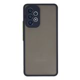 KZY İletişim Samsung Galaxy A33 Kılıf Kamera Korumalı Silikon Renkli Düğmeli Arkası Mat Arka Kapak - Lacivert